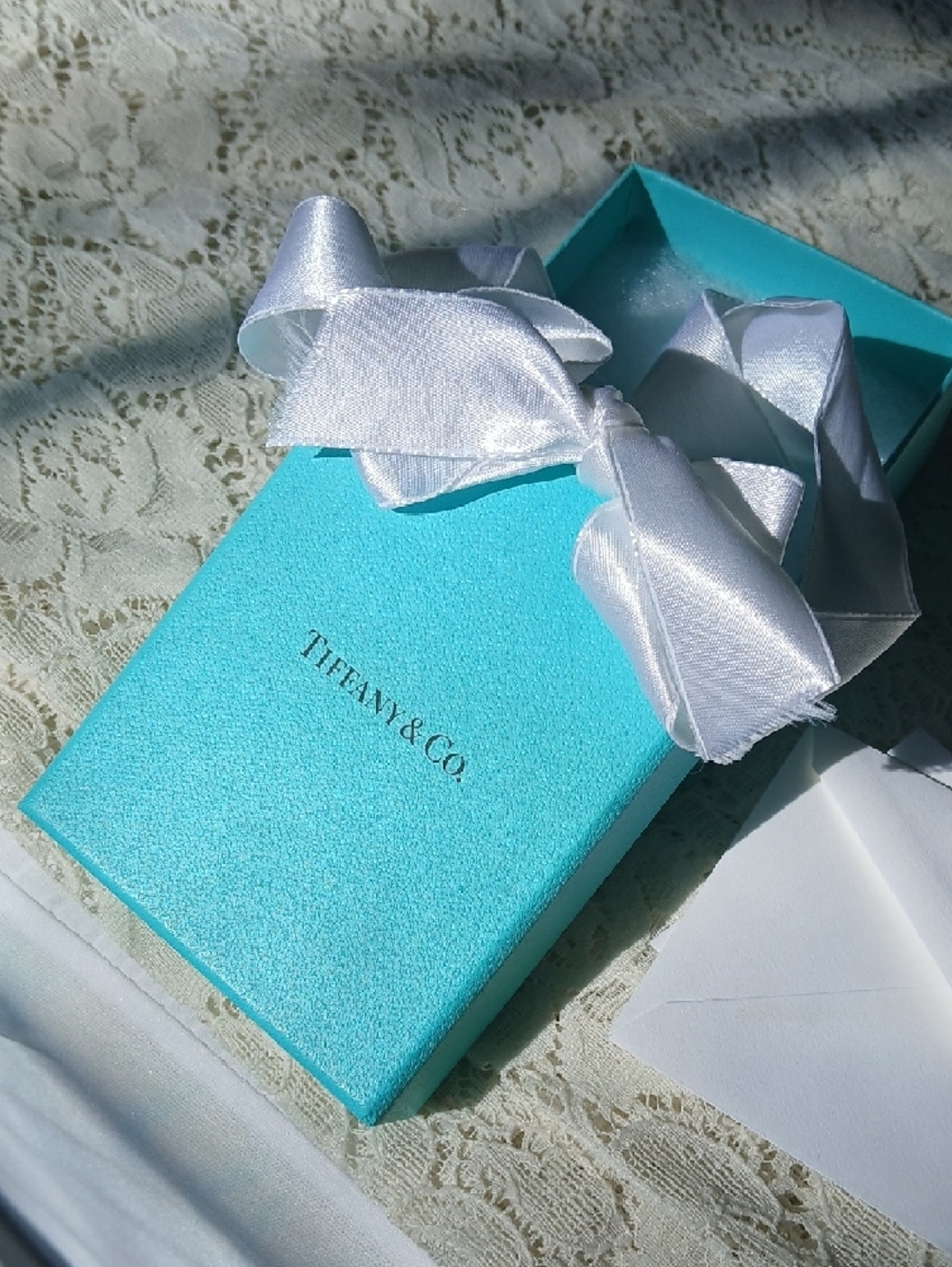 Tiffany & Co. Robin's-egg Blue Box with White Ribbon